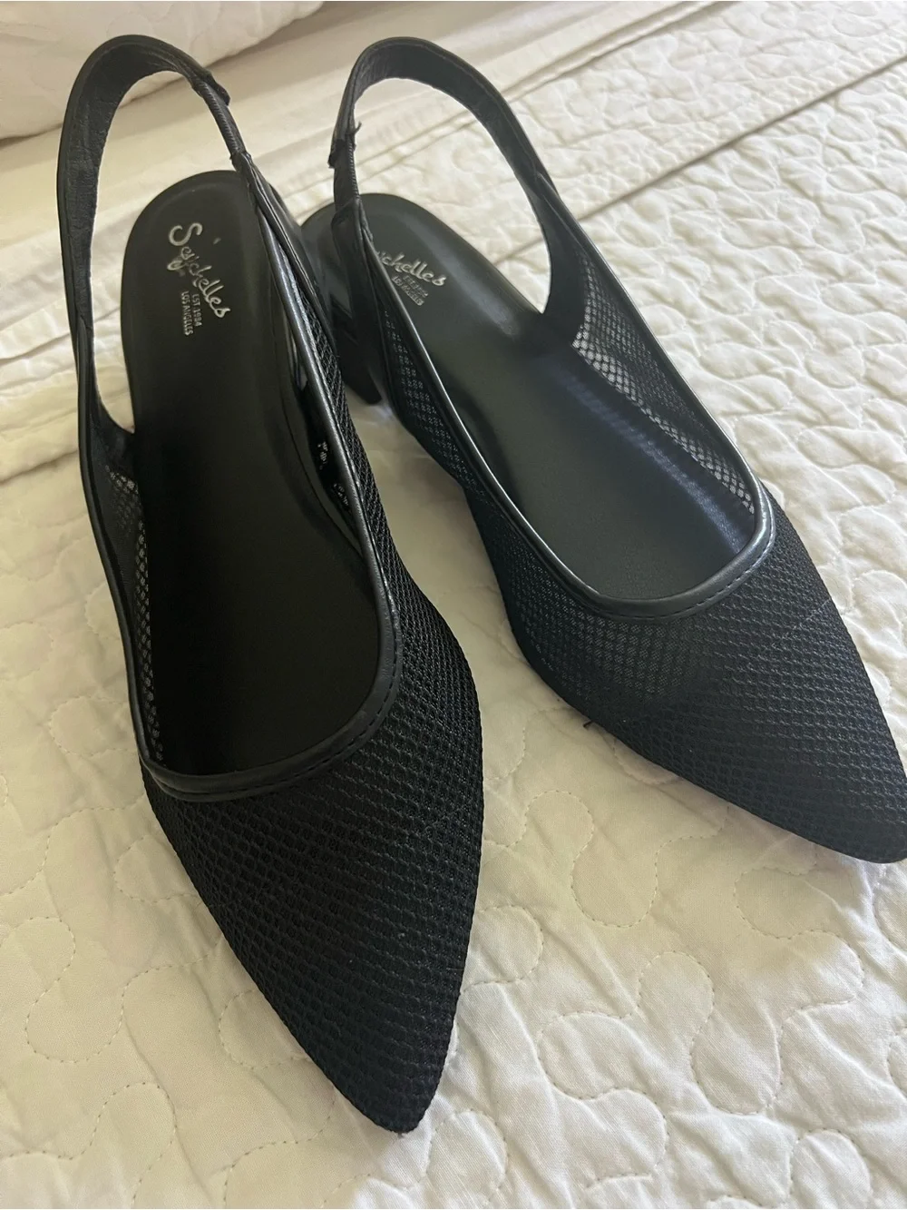 Black Pointed Toe Slingback Flats - Minimal Women's Shoes